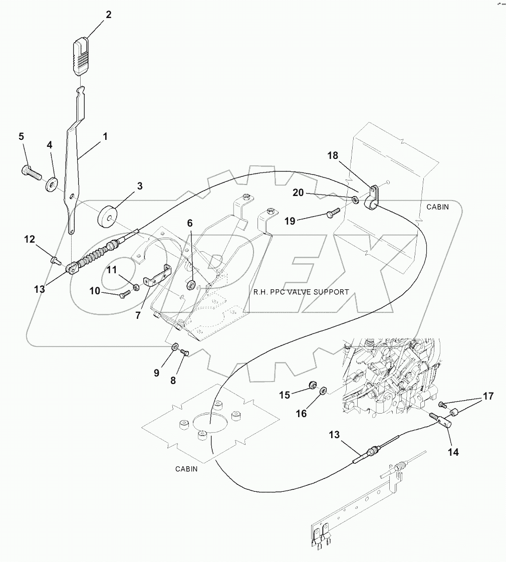  K4410-001001 FUEL CONTROL LEVER