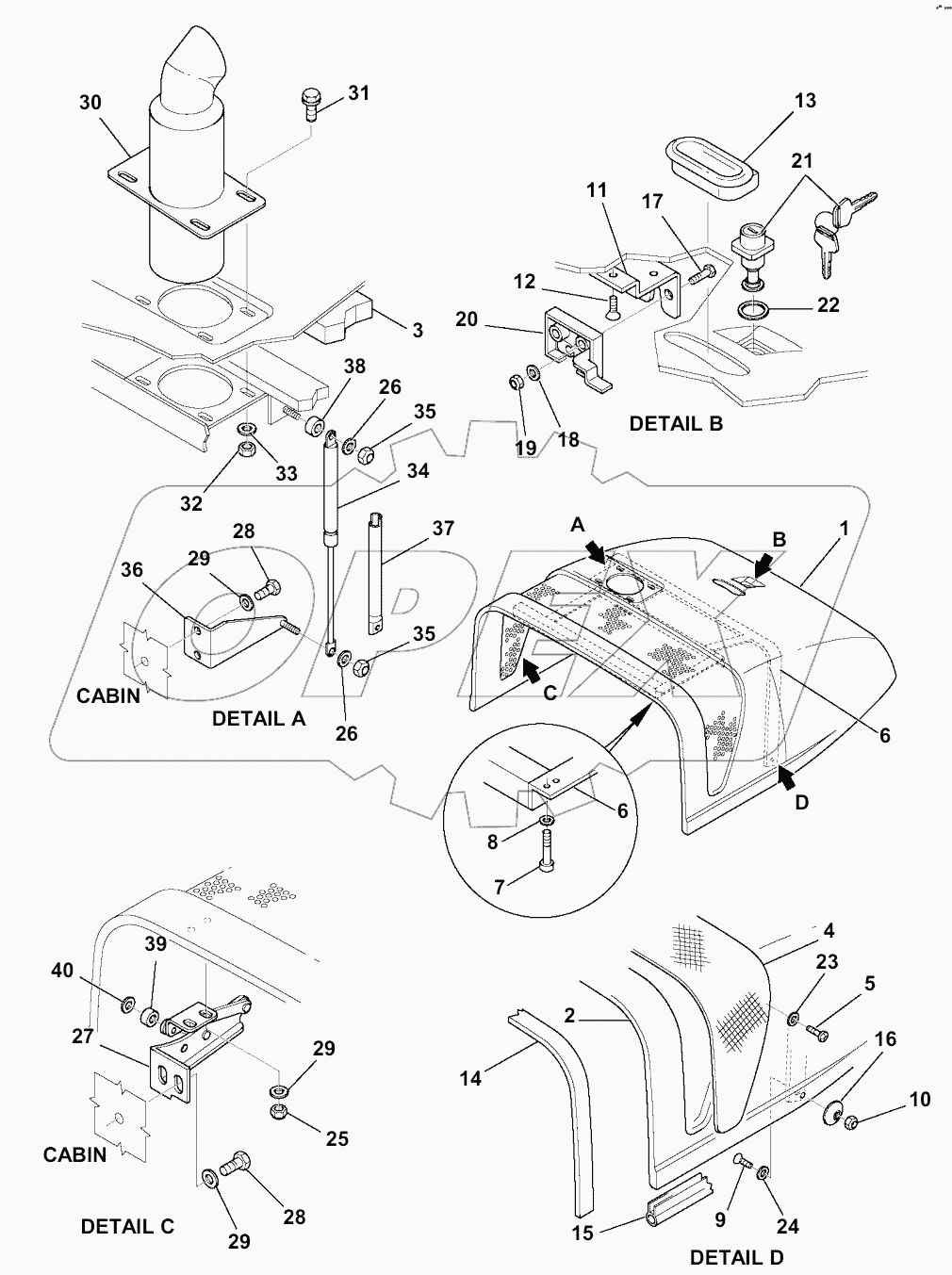  M1110-001001 ENGINE HOOD