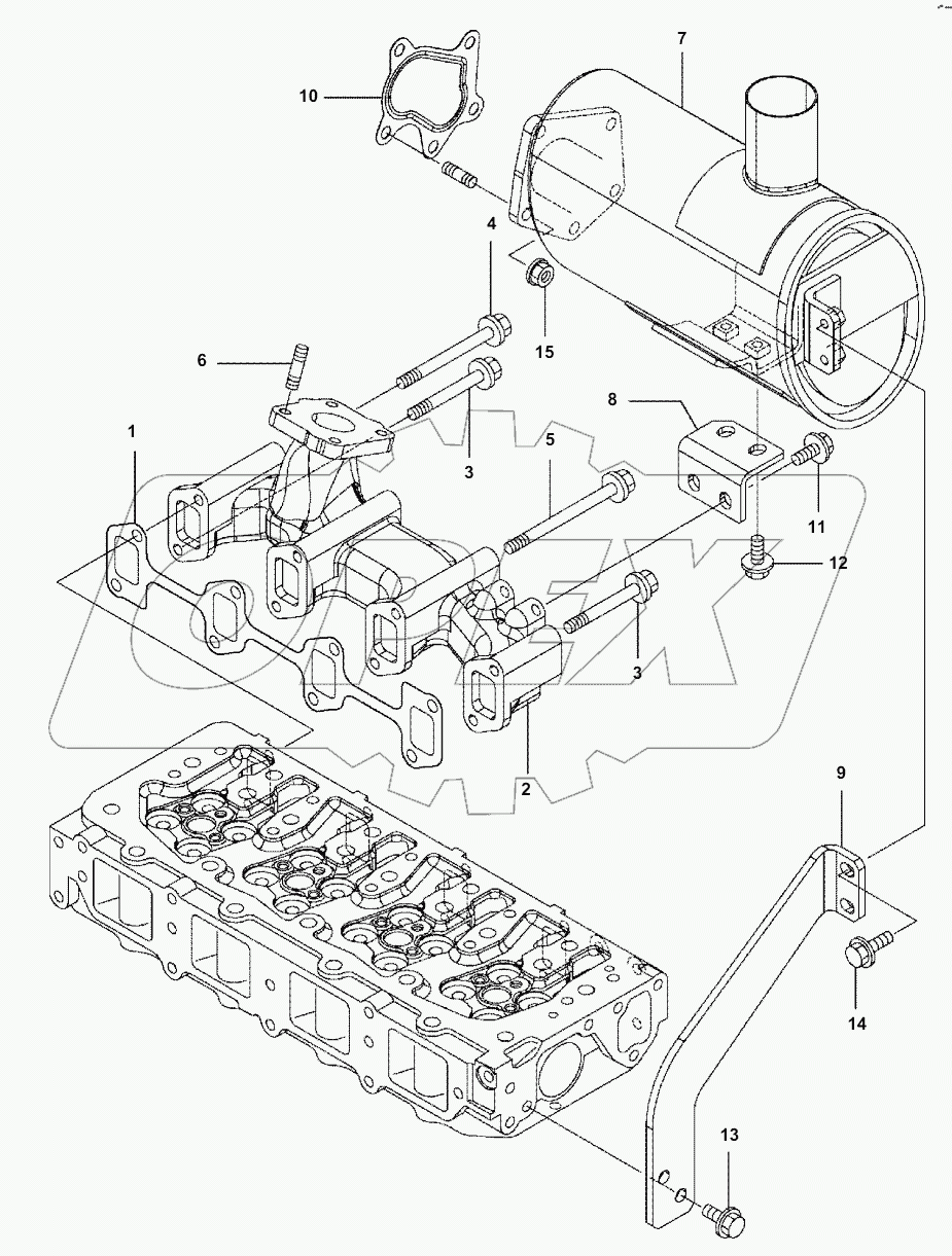  A0000-001006 EXHAUST MANIFOLD AND SILENCER