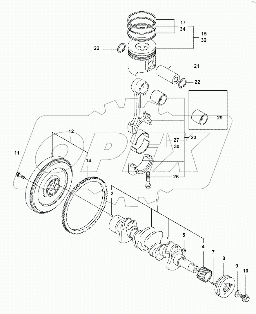 A0000-001009 CRANKSHAFT AND PISTON