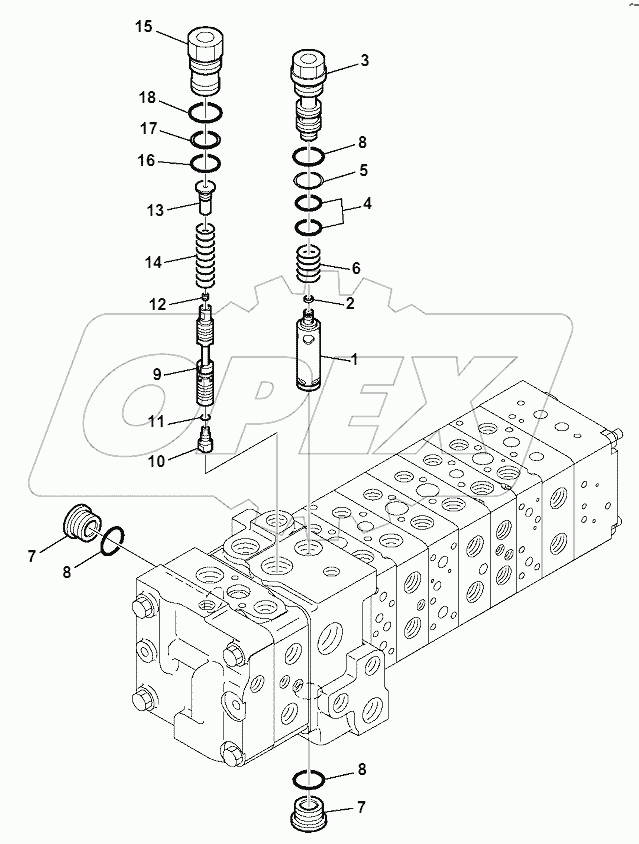 10-SPOOL CONTROL VALVE MECHANICAL CONTROLS