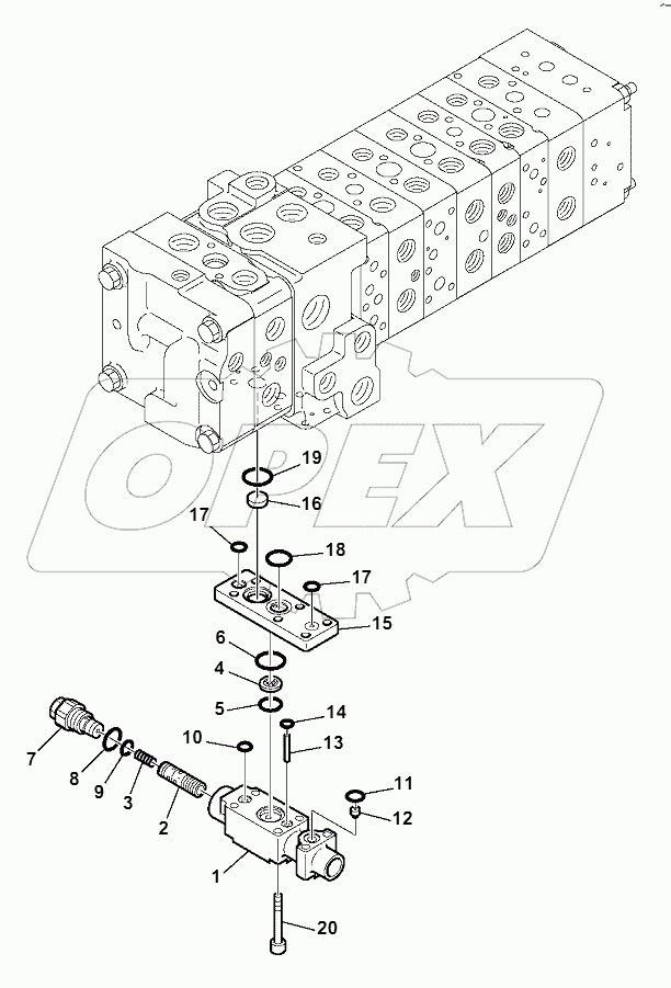 10-SPOOL CONTROL VALVE MECHANICAL CONTROLS
