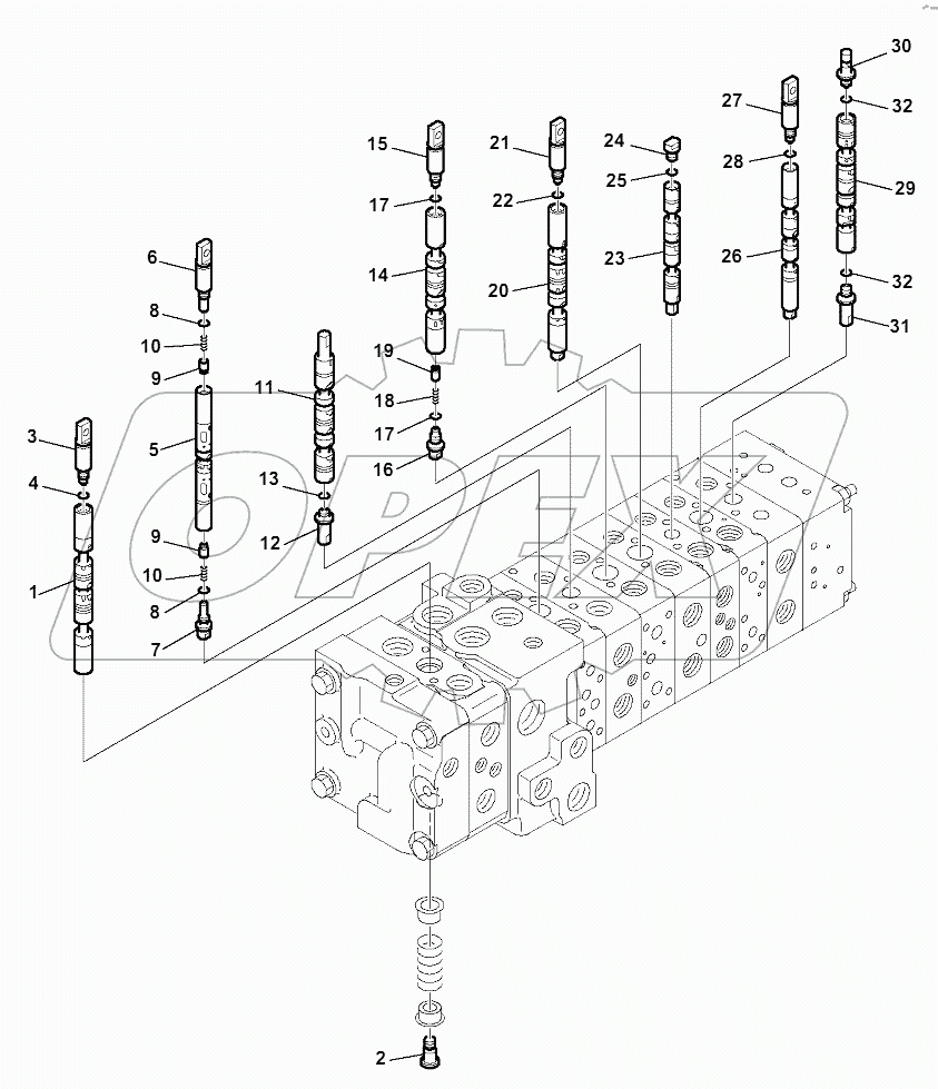 10-SPOOL CONTROL VALVE MECHANICAL CONTROLS