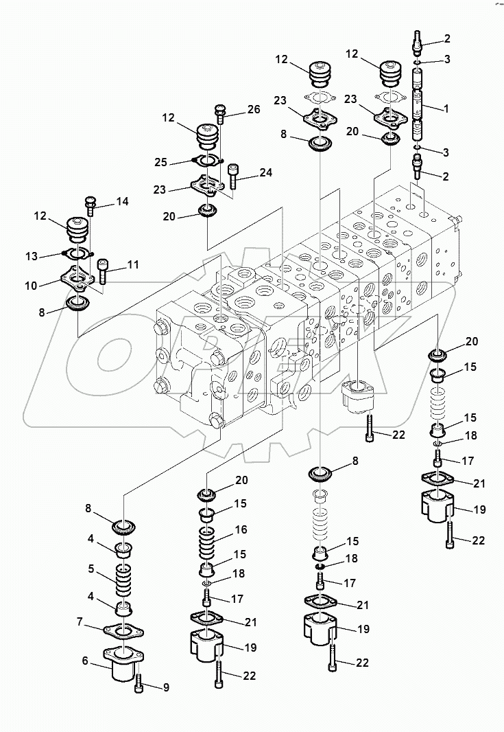 10-SPOOL CONTROL VALVE MECHANICAL CONTROLS