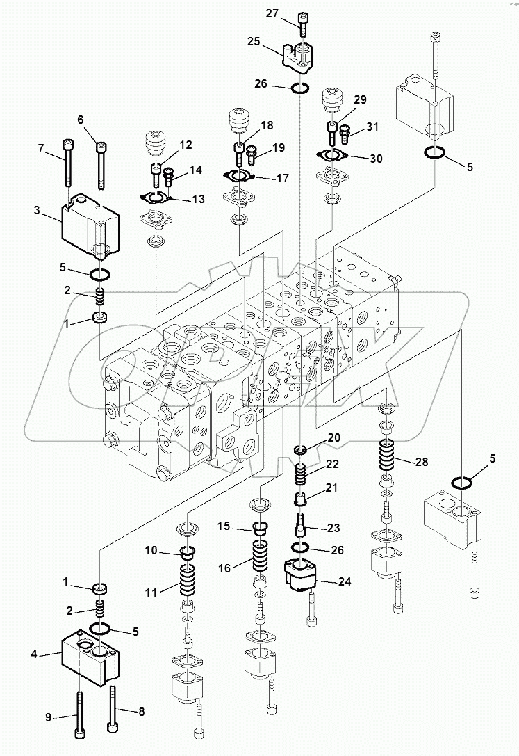 10-SPOOL CONTROL VALVE MECHANICAL CONTROLS