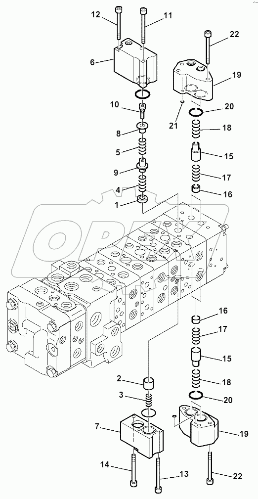 10-SPOOL CONTROL VALVE MECHANICAL CONTROLS