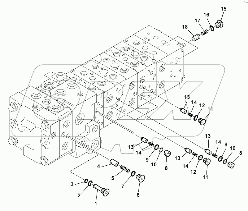 10-SPOOL CONTROL VALVE MECHANICAL CONTROLS