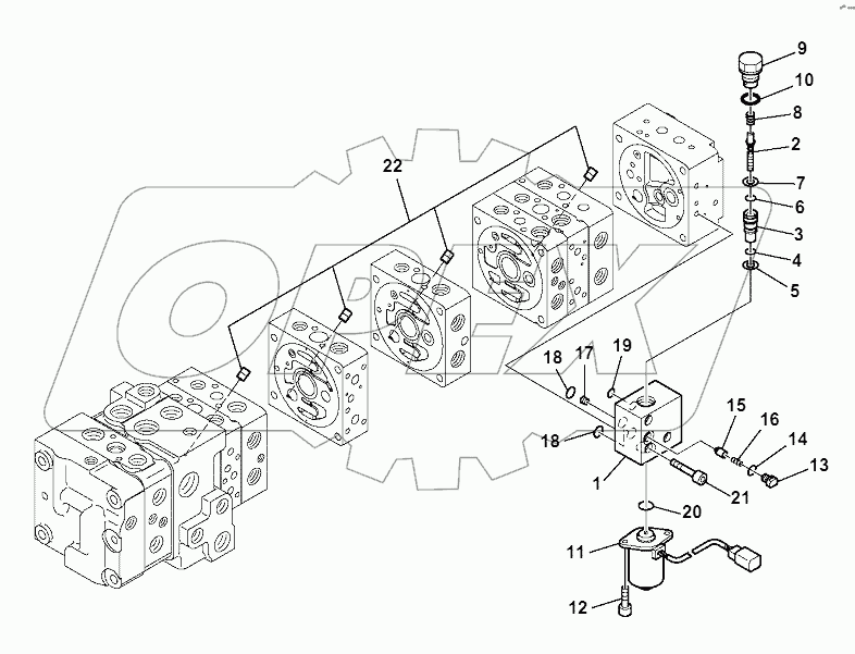 10-SPOOL CONTROL VALVE MECHANICAL CONTROLS