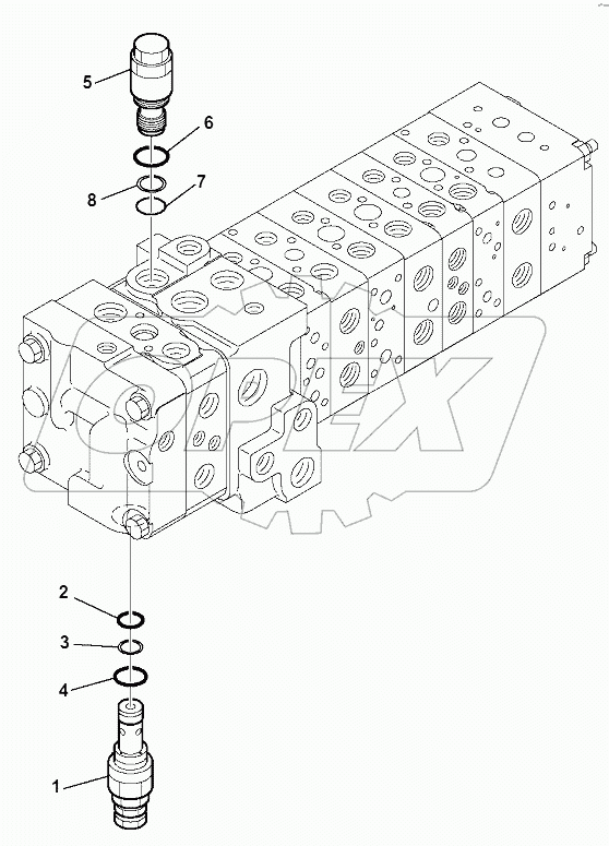 10-SPOOL CONTROL VALVE MECHANICAL CONTROLS