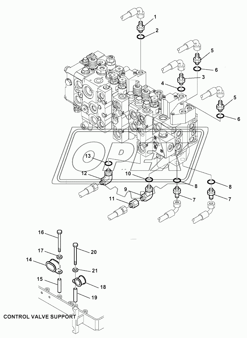 10-SPOOL CONTROL VALVE (MECHANICAL CONTROL) (CONNECTING PARTS) 1