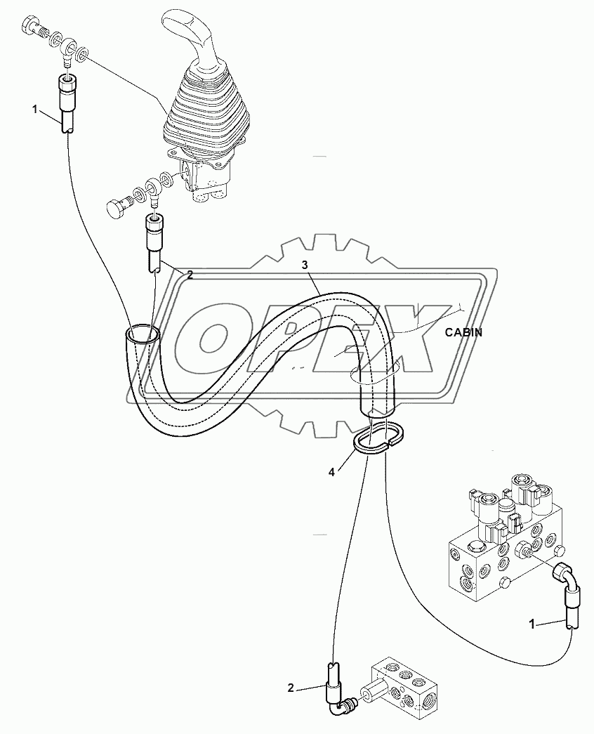 HYDRAULIC PIPING (SERVOCONTROL LINE) (SHOVEL)