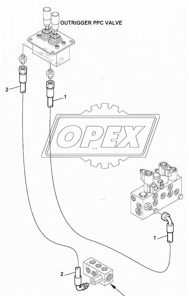 HYDRAULIC PIPING (SERVOCONTROL LINE) (OUTRIGGERS)