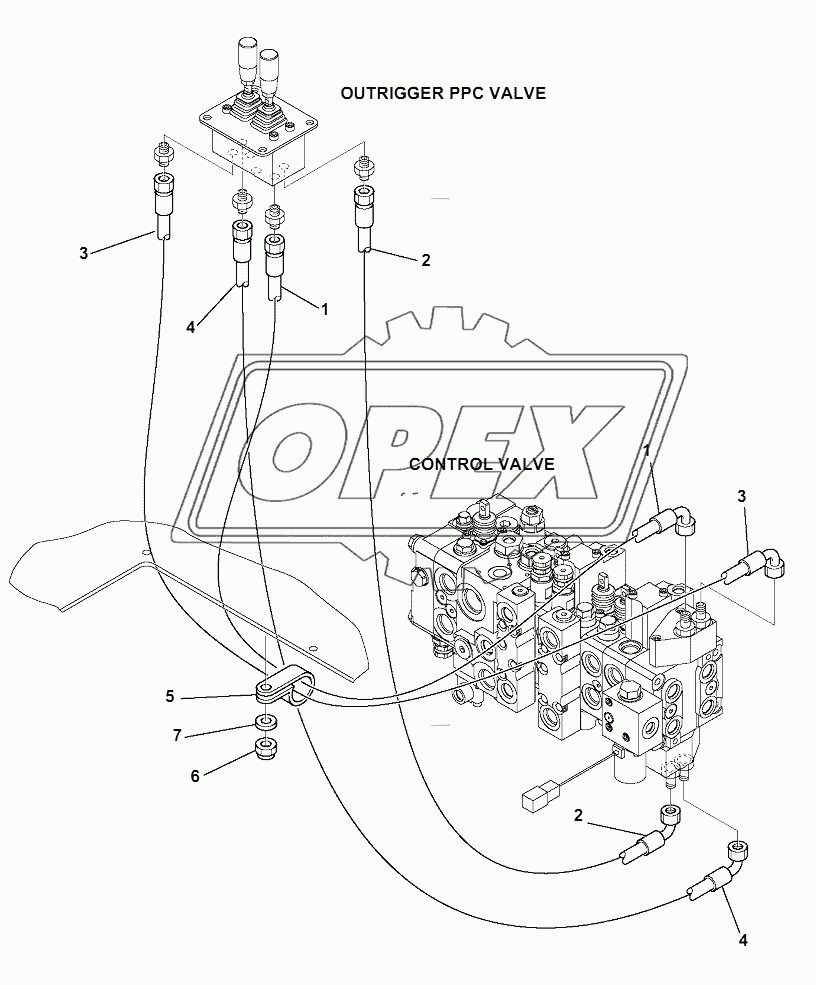 HYDRAULIC PIPING (OUTRIGGER CYLINDER LINE)