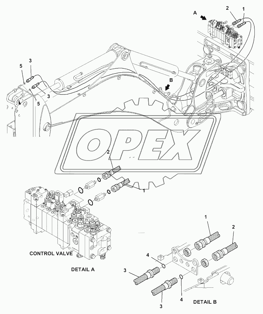 HYDRAULIC PIPING (BUCKET CYLINDER LINE) (WITH TELESCOPIC ARM) 1