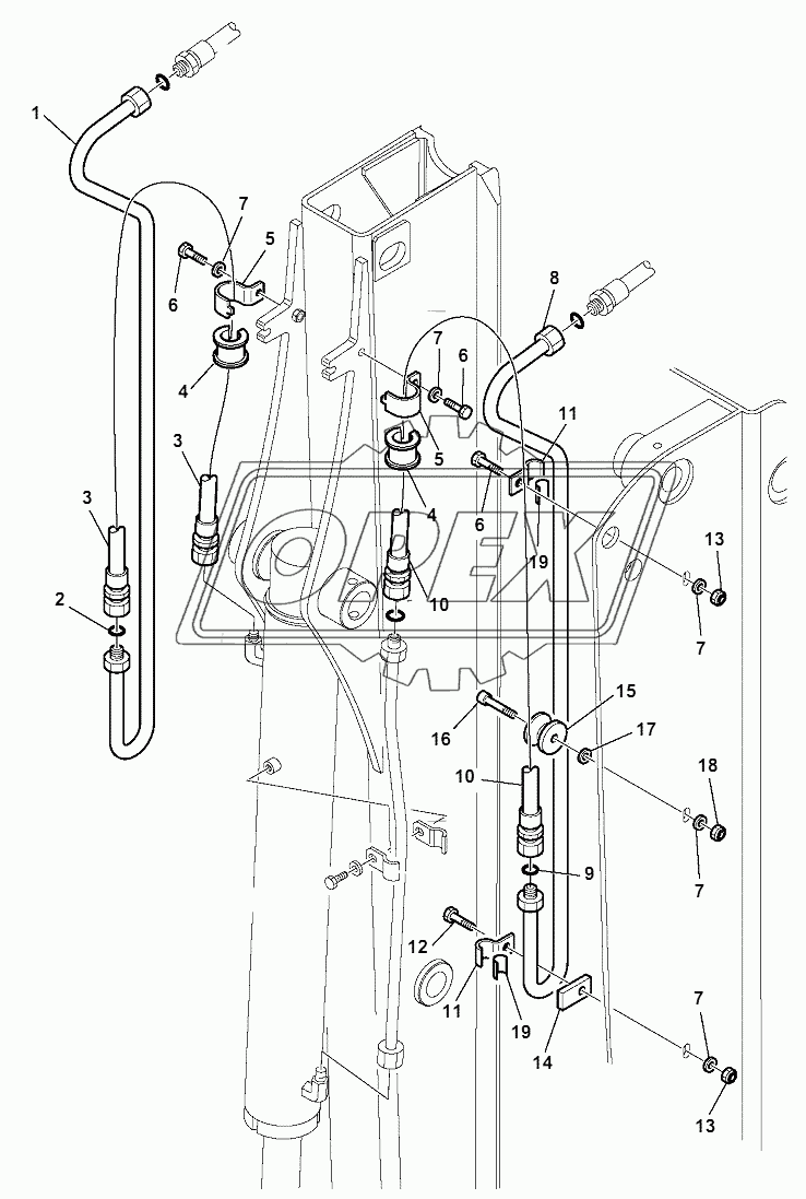 HYDRAULIC PIPING (BUCKET CYLINDER LINE) (WITH TELESCOPIC ARM) 2