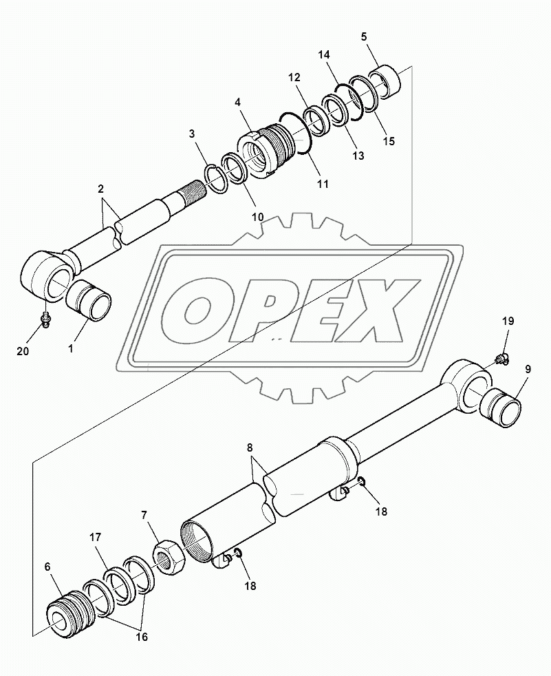 SHOVEL BUCKET TIPPING CYLINDER (L.H.)