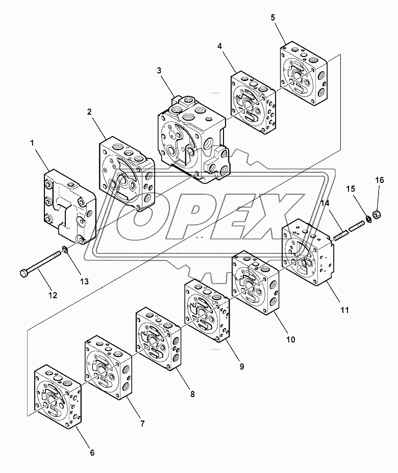 10-SPOOL CONTROL VALVE (1/16)