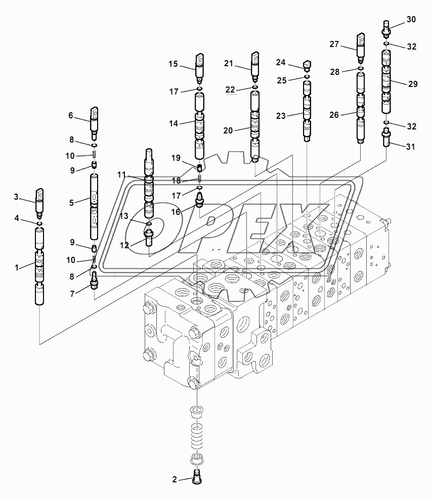 10-SPOOL CONTROL VALVE (6/16)