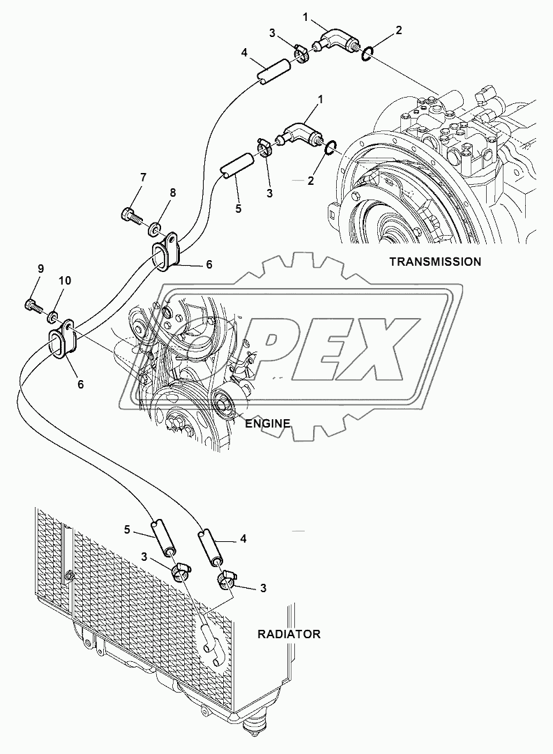 HYDRAULIC PIPING (TRANSMISSION OIL COOLER LINE)