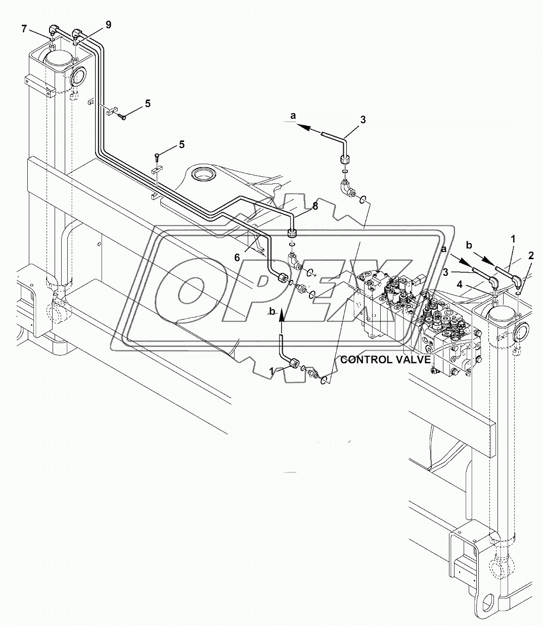 HYDRAULIC PIPING (OUTRIGGER CYLINDER LINE)