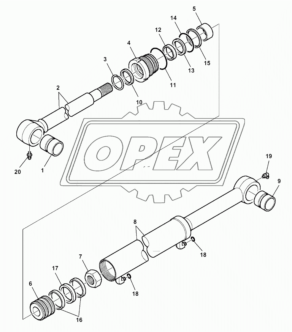 SHOVEL BUCKET TIPPING CYLINDER (L.H.)