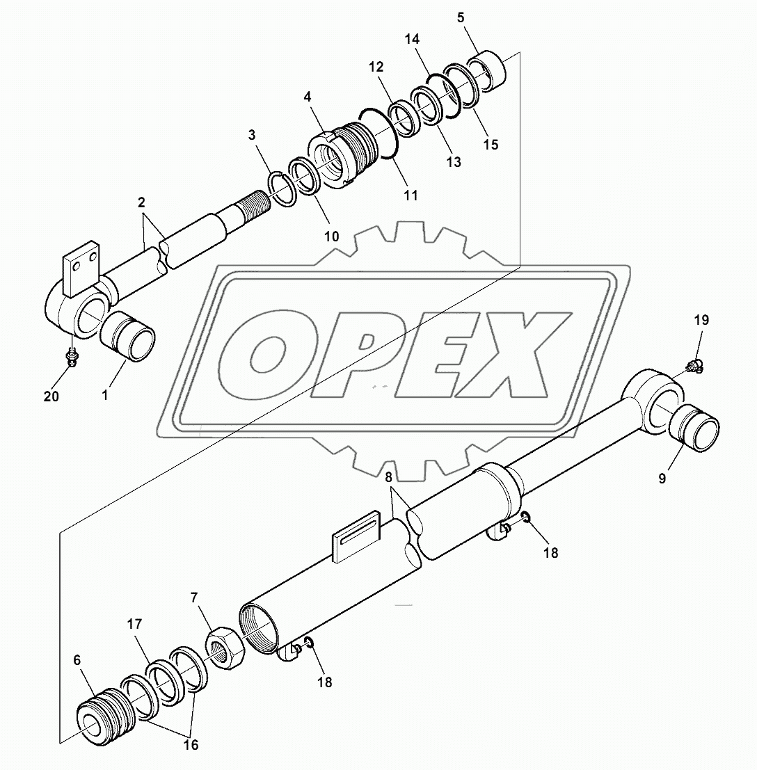 SHOVEL BUCKET TIPPING CYLINDER (R.H.)