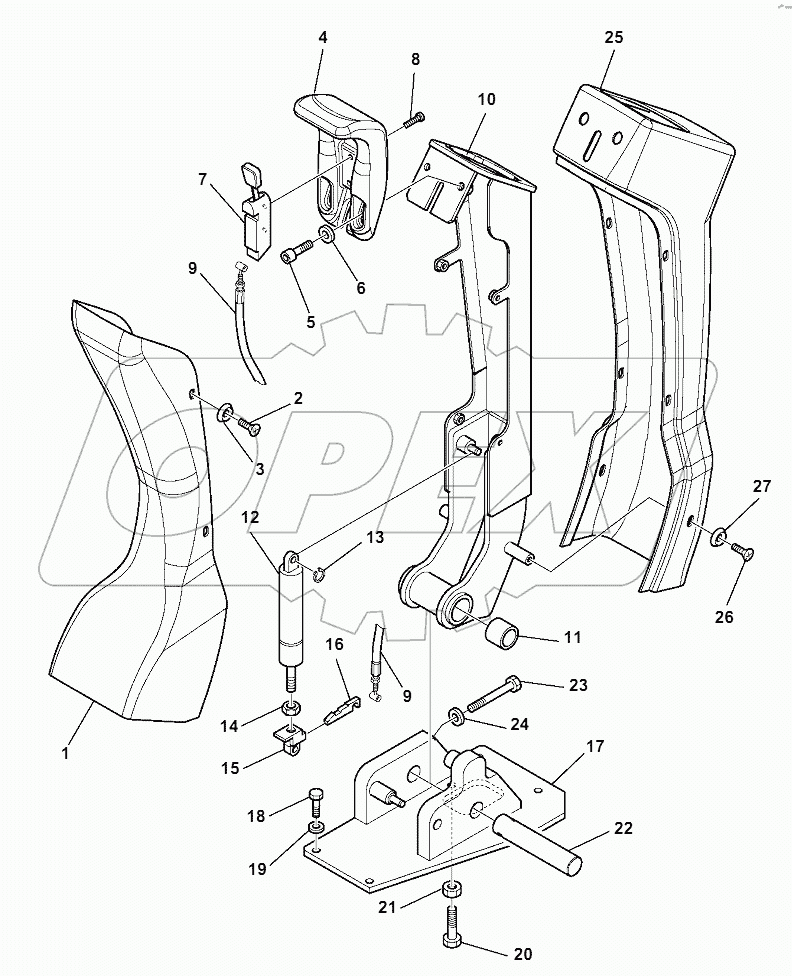 R.H. BACHOE PPC VALVE SUPPORT