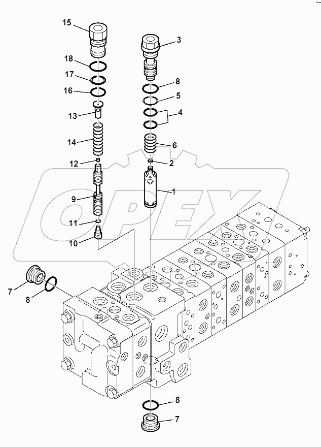 10-SPOOL CONTROL VALVE (3/16)