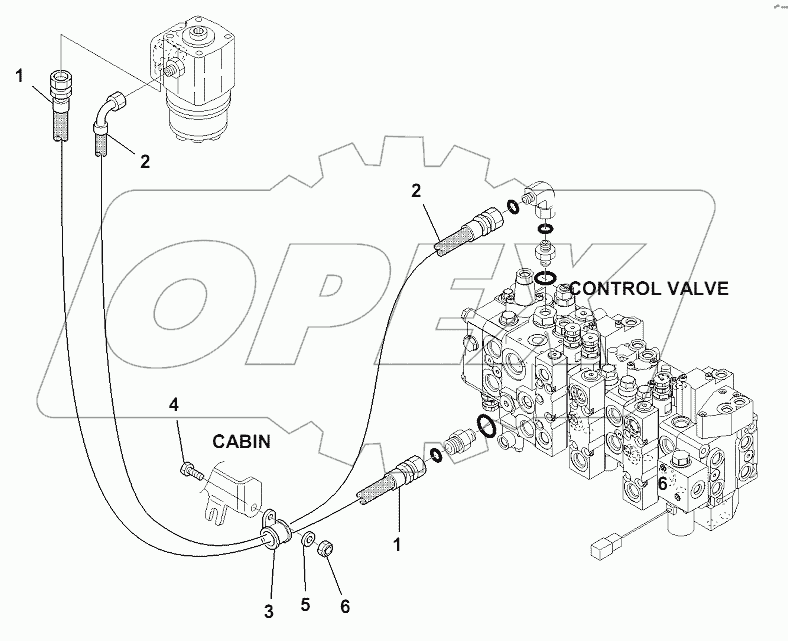 HYDRAULIC PIPING (STEERING LINE) (2/4)
