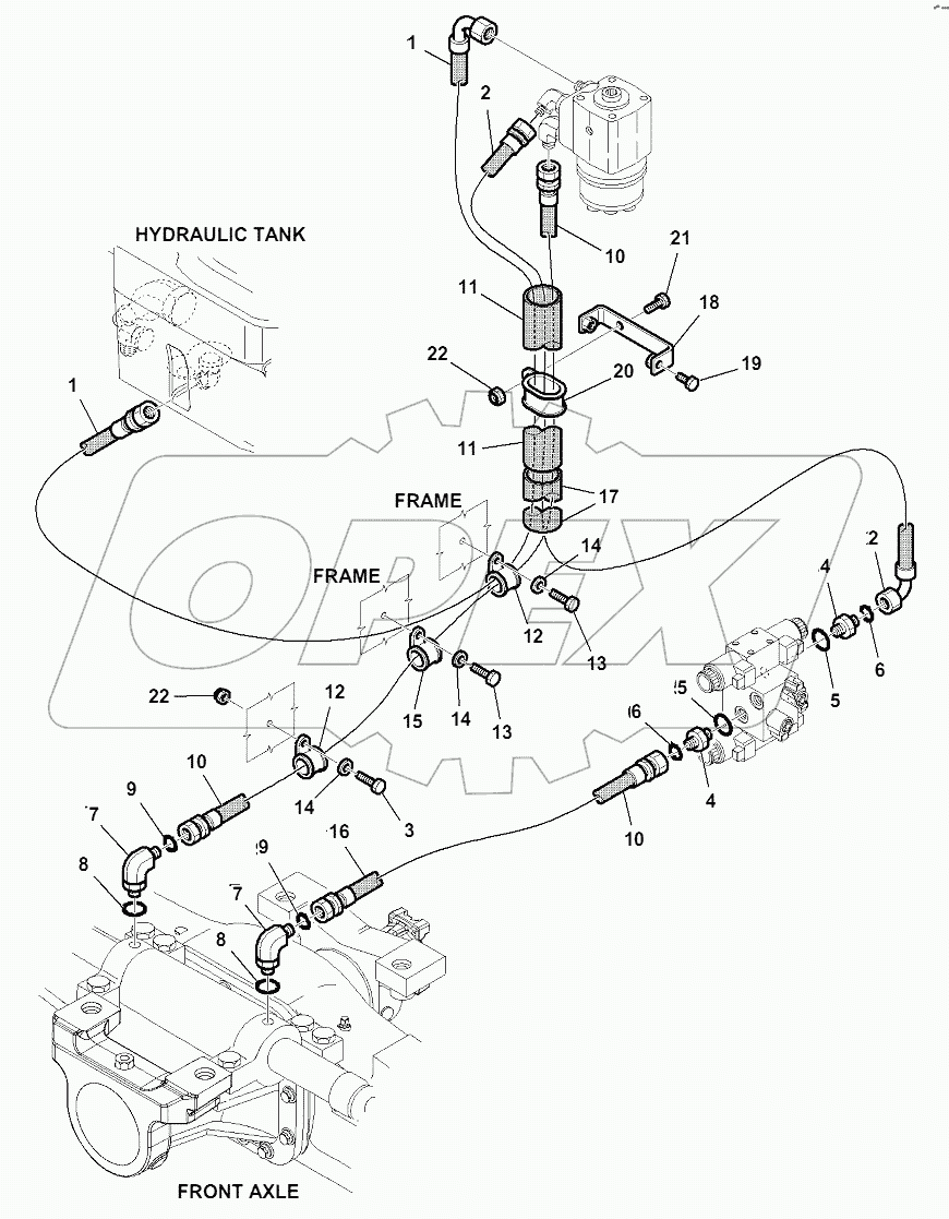 HYDRAULIC PIPING (STEERING LINE) (3/4)