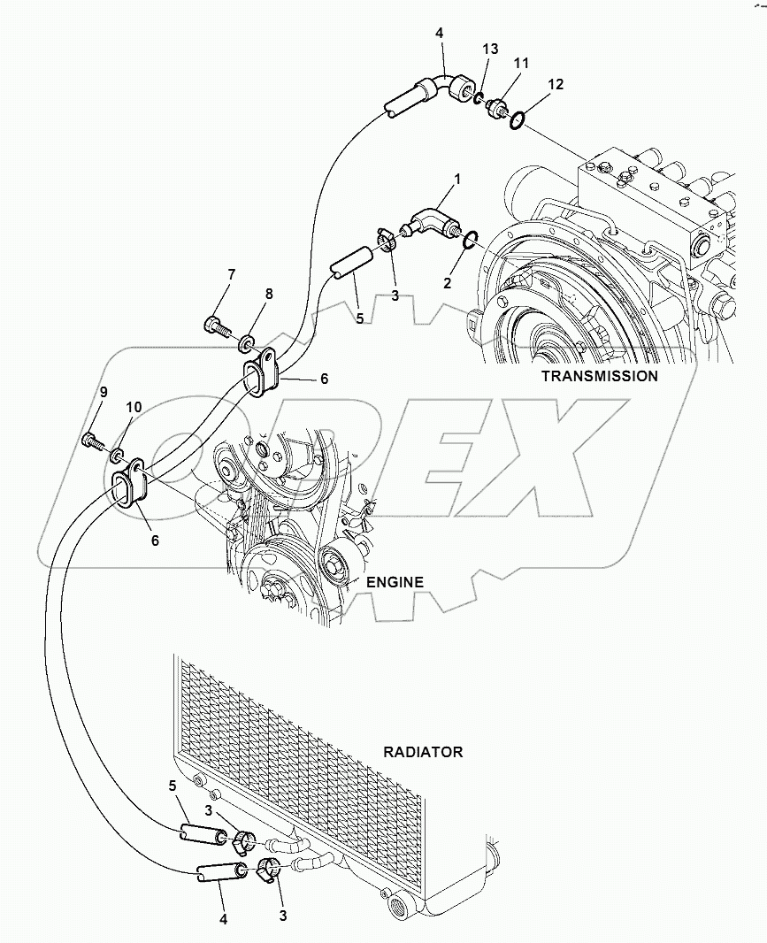 HYDRAULIC PIPING (TRANSMISSION OIL COOLER LINE)