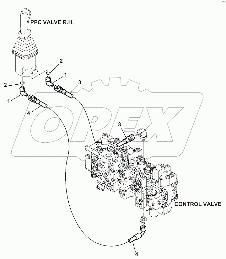 HYDRAULIC PIPING (SERVOCONTROL LINE) (BUCKET LINE)