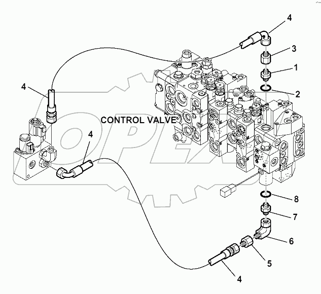HYDRAULIC PIPING (SERVOCONTROL LINE) (TELESCOPIC ARM LINE)