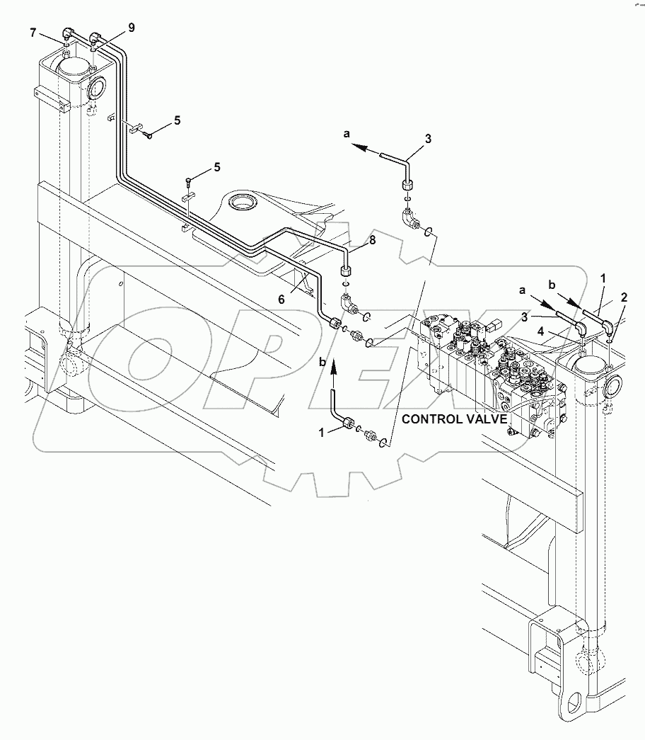 HYDRAULIC PIPING (OUTRIGGER CYLINDER LINE)