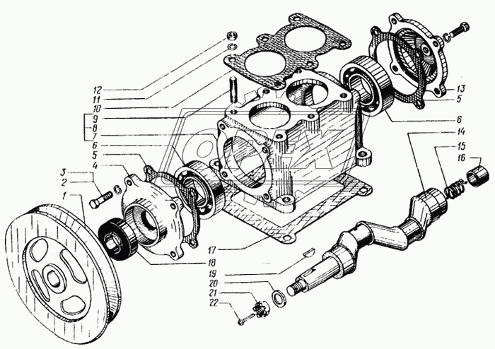 Картер и вал коленчатый компрессора