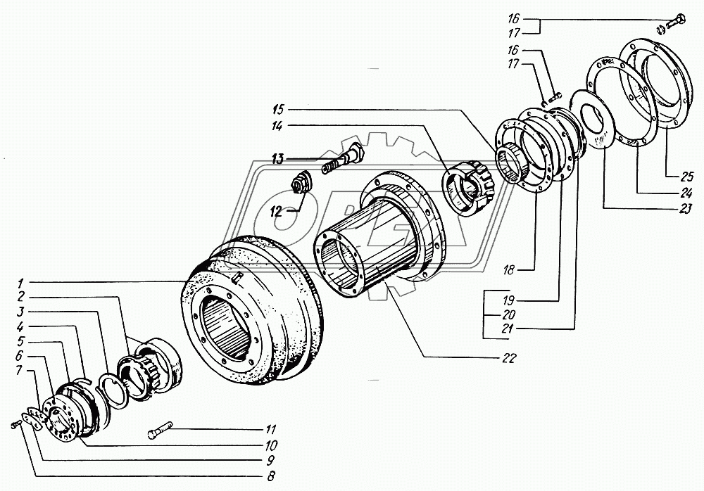 Ступицы и тормозные барабаны задних дисковых колес 2