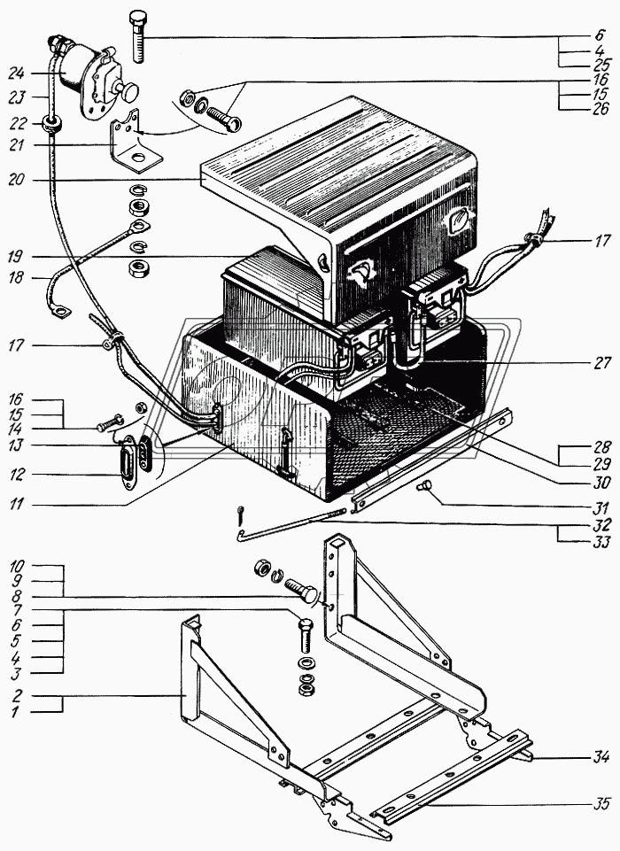 Аккумуляторные батареи и выключатель массы 1