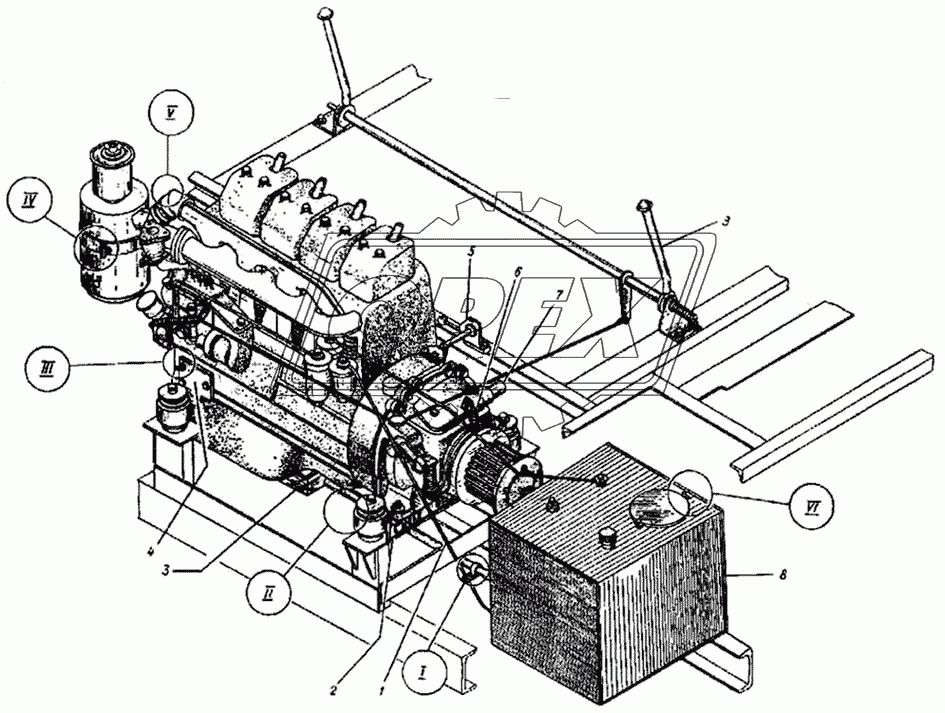 Установка двигателя ДС-143А.31.02.000 1