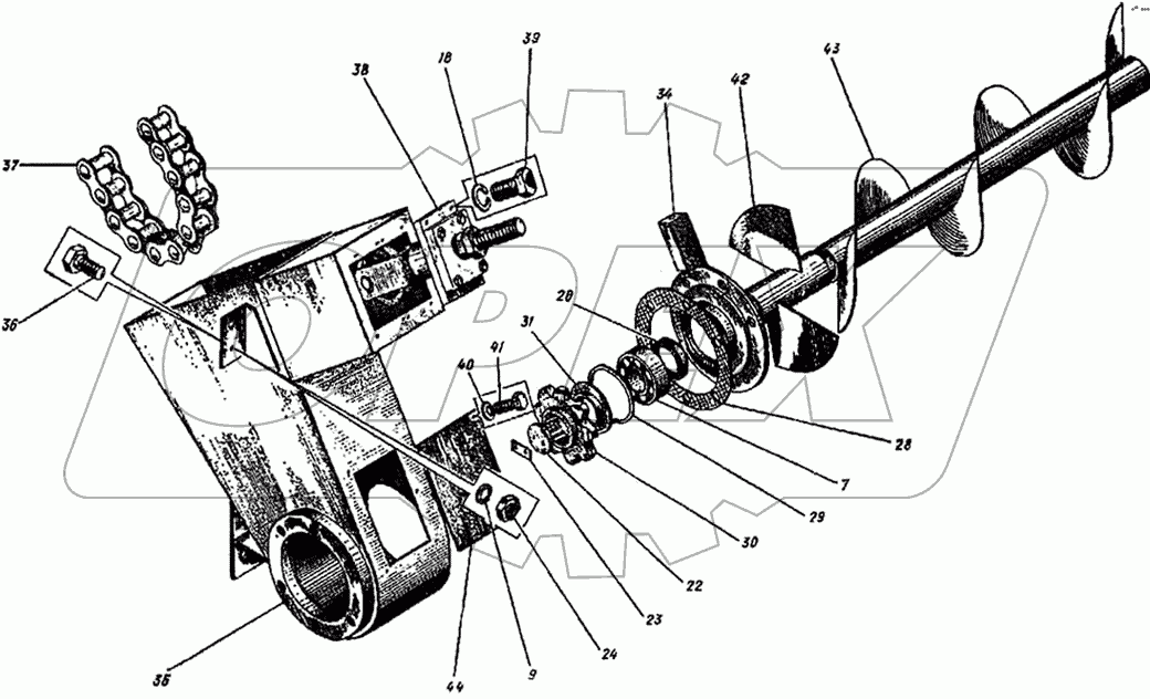 Установка шнека ДС-143А.31.08.000