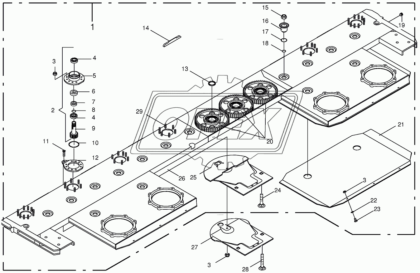 Cutter bar with bearings 2