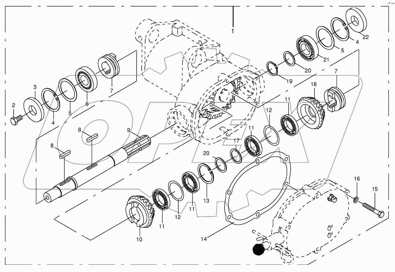 Gearbox and driven shaft