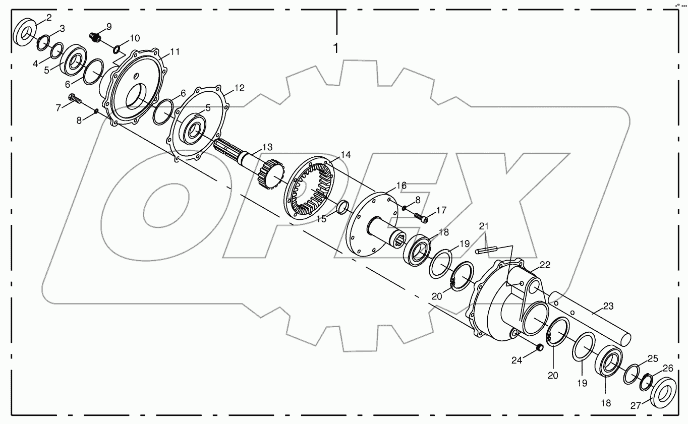 Outer gearbox 1000 U/min