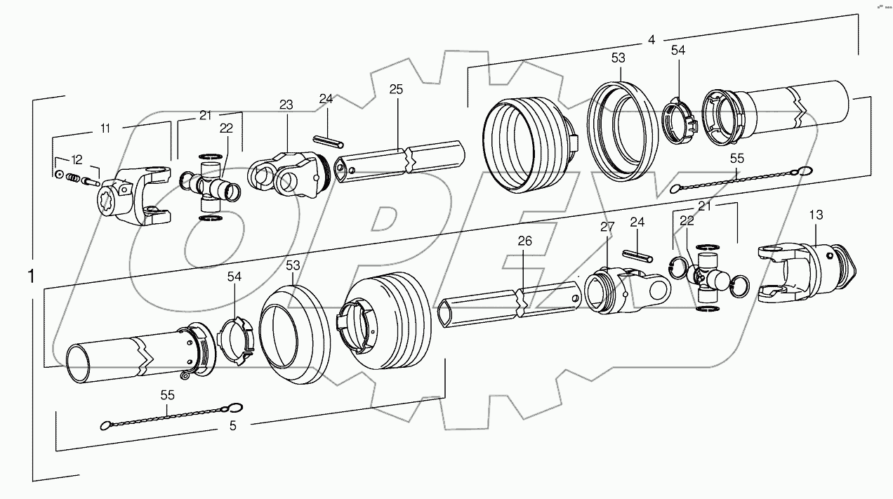 Main PTO shaft W2300-SD15-810-F5/1R