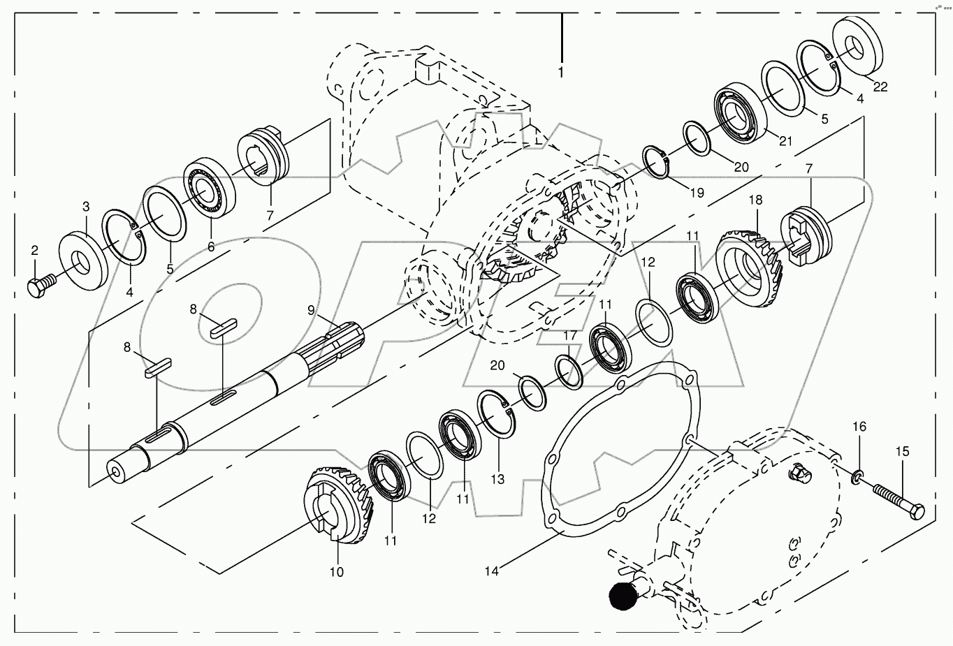 Gearbox and driven shaft