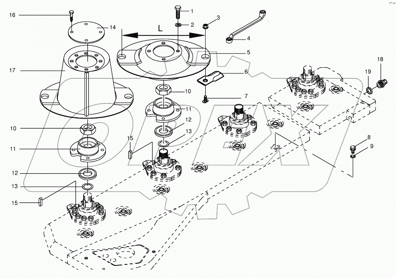 Cutter bar with blade fastening