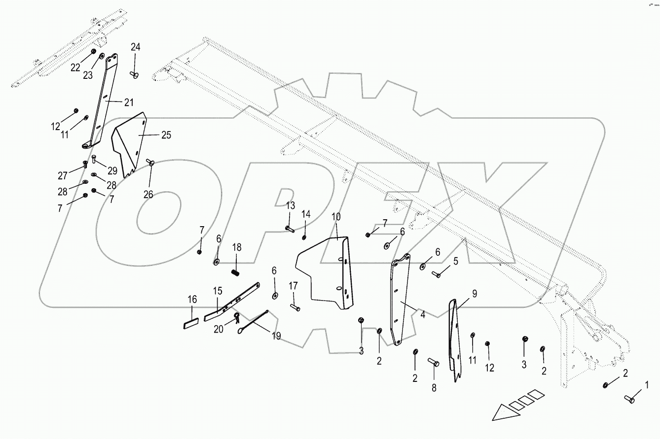 Mounting parts - protecting frame