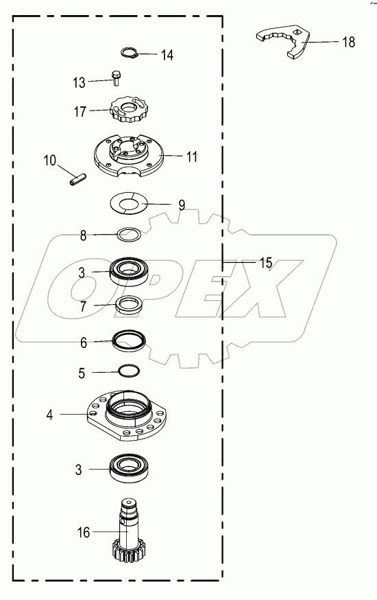 Bearing housing - right - SafeCut INSIDE