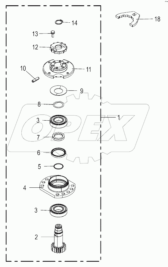 Bearing housing - left - SafeCut INSIDE