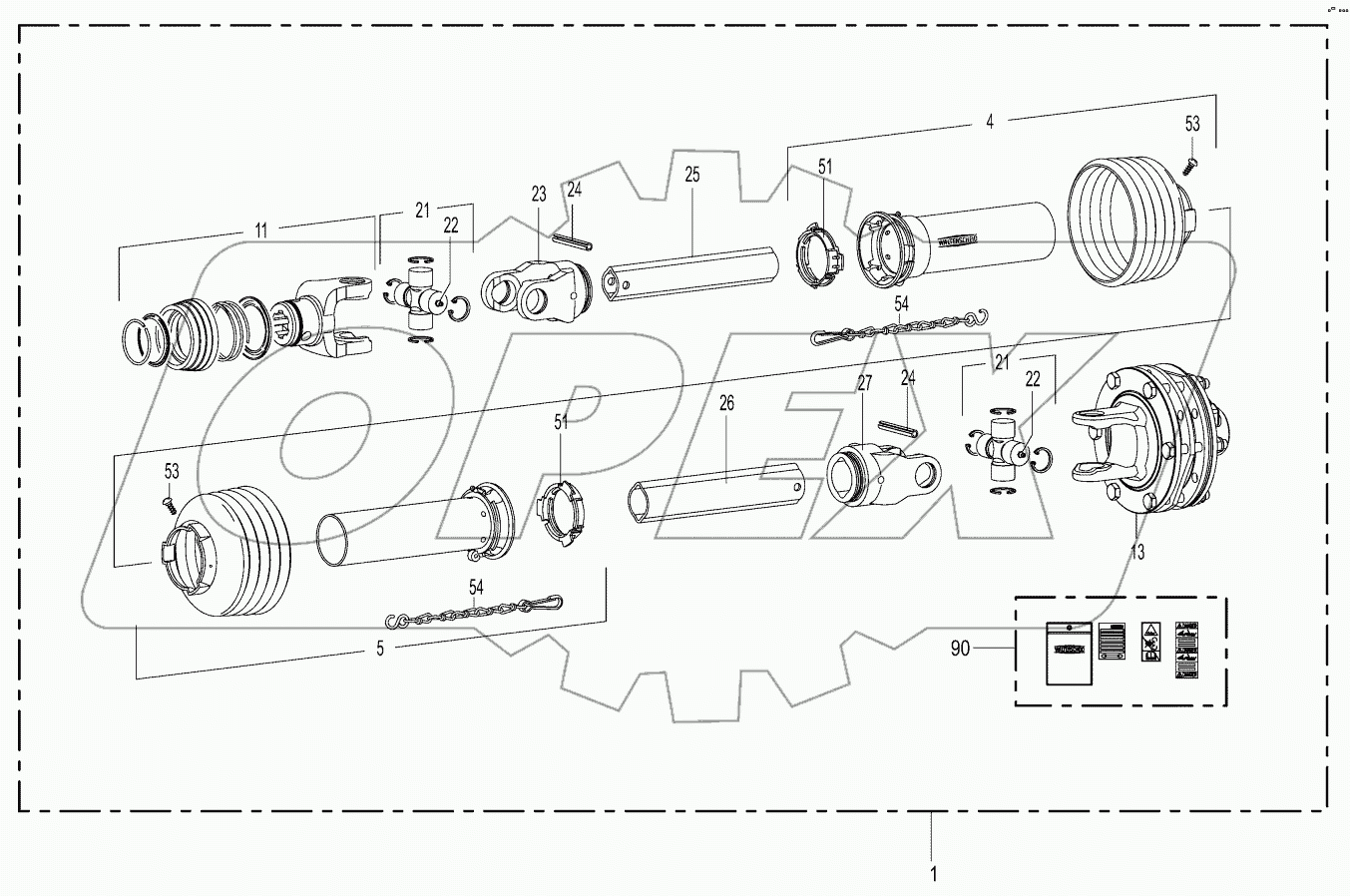 Pto drive shaft 962401 - 971000