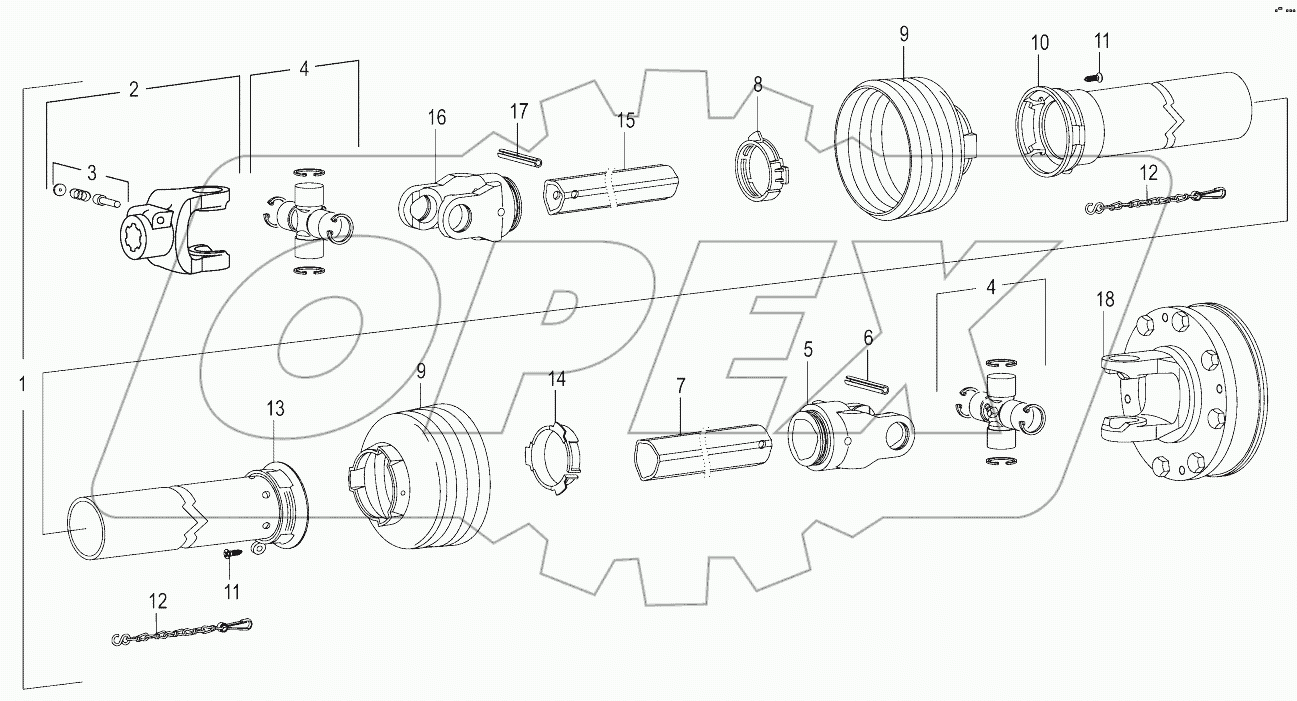 Pto drive shaft 951000 - 971000
